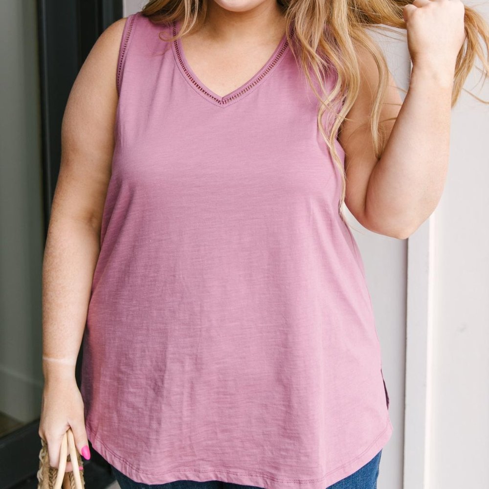 Jenna Basic Tank in Mauve (Large)